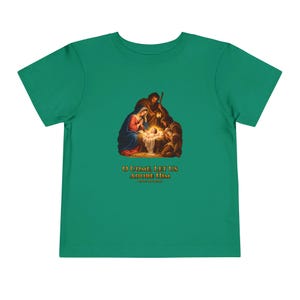 Toddler O Come Let Us Adore Him Tee, Nativity Christmas Shirt, Catholic Christmas Gift for Toddlers, Holy Family Venite Adoremus image 7