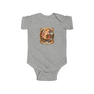 Baby Angel of God Prayer Bodysuit, Guardian Angel Infant One Piece, My Guardian Dear Catholic Baby Gift, Vintage Art image 2