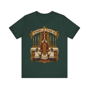 Traditional Latin Mass Shirt, Introibo ad Altare Dei Tee, TLM Gift for Priest, Altar Server or Seminarian, Tridentine Apparel image 3