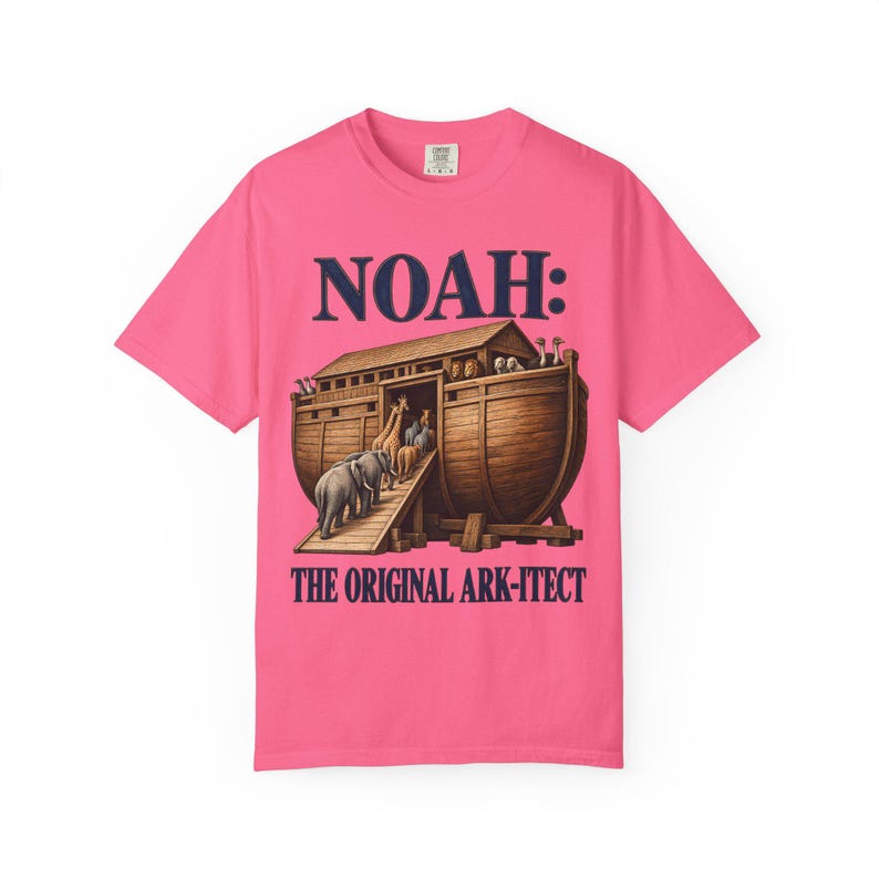 Noah The Original Ark-itect Comfort Colors Shirt | Funny Christian T-Shirt | Gift for Architect or Builder | Noah's Ark image 13
