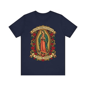 グアダルーペの聖母シャツ | カトリックTシャツ | 12月12日 お母さんへの贈り物 | Ruega por Nosotros 画像 7