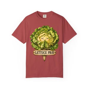 Lettuce Pray Comfort Colors Shirt | Funny Christian T-Shirt | Gift for Gardener | Vintage Lettuce with Garden Sign image 13