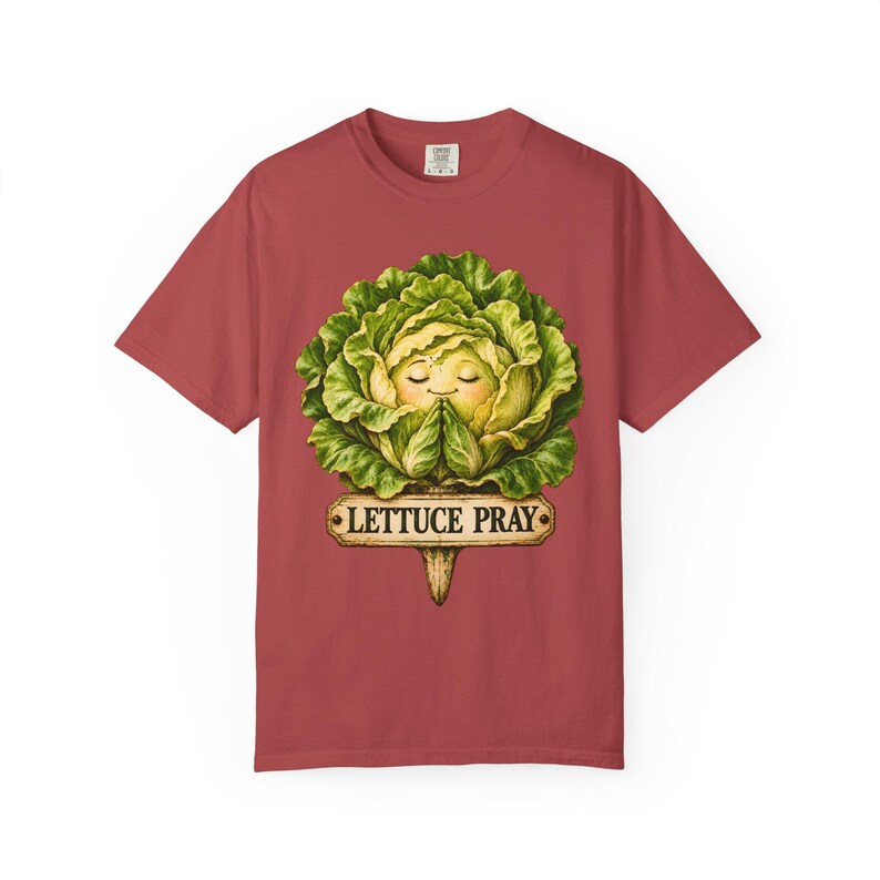 Lettuce Pray Comfort Colors Shirt | Funny Christian T-Shirt | Gift for Gardener | Vintage Lettuce with Garden Sign image 13