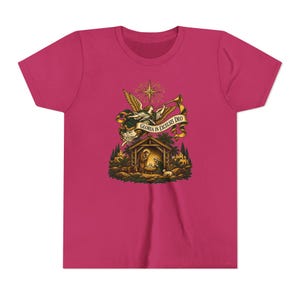 Kids Herald Angel Trumpet Shirt, Youth Glory to God in the Highest Tee, Christian Christmas Gift for Kids, Vintage Nativity image 18
