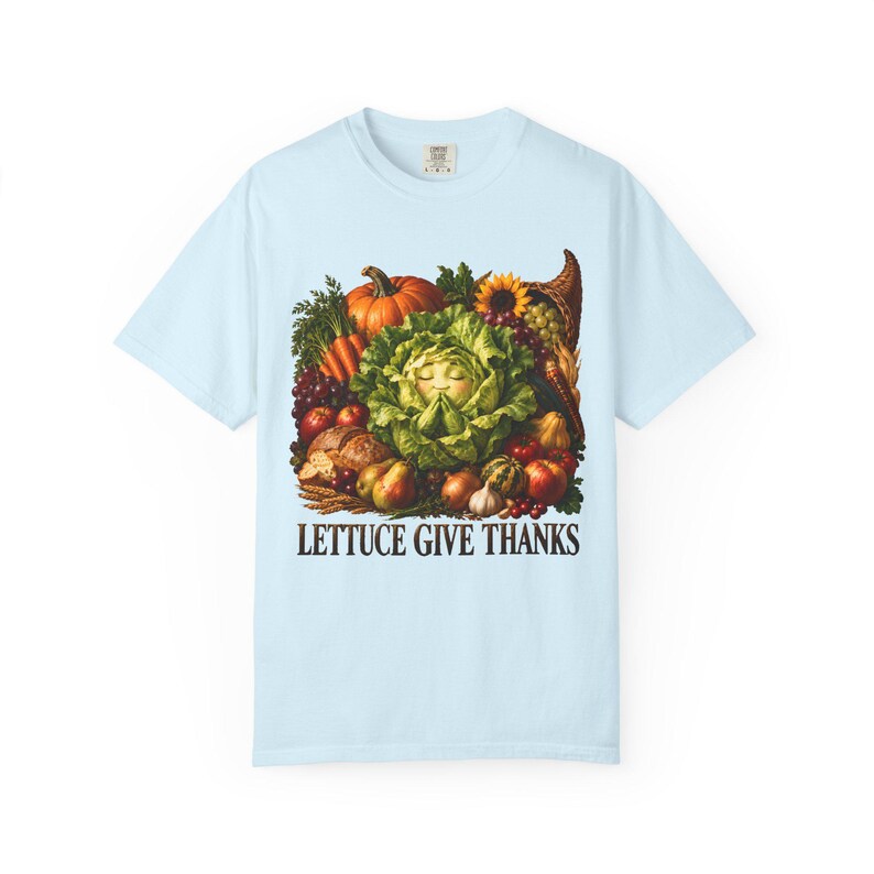 Lettuce Give Thanks Comfort Colors Shirt | Funny Christian Thanksgiving T-Shirt | Gift for Gardener | Harvest Cornucopia image 9