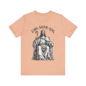 Camiseta con grabado en madera de Cristo Rey, regalo para hombres católicos, camiseta para patrocinadores del RICA. imagen 7