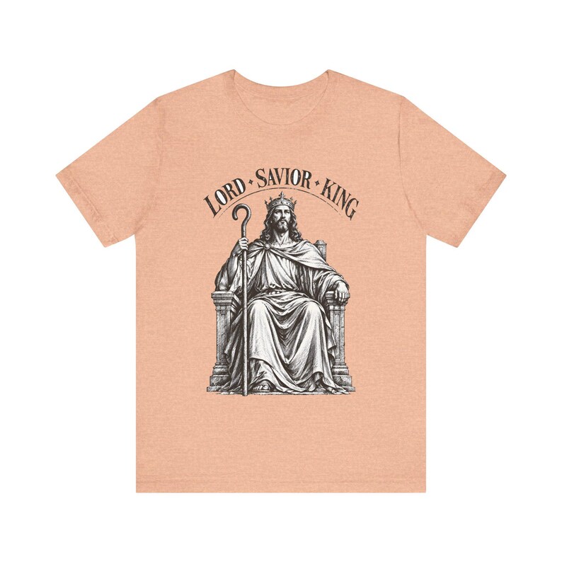 Camiseta con grabado en madera de Cristo Rey, regalo para hombres católicos, camiseta para patrocinadores del RICA. imagen 7
