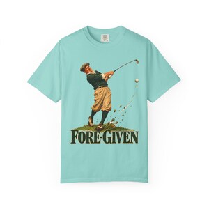 Fore-Given Golfer Comfort Colors Shirt | Funny Christian Golf T-Shirt | Gift for Golfer Dad | Vintage Golfer Mid-Swing image 9