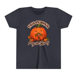 Youth Catholic Halloween Shirt, Pumpkin Prays Rosary, Fall Harvest Gift image 6
