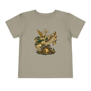 Toddler Nativity Angel Tee, Gloria in Excelsis Deo Christmas Shirt, Catholic Christmas Gift for Toddlers, Star of Bethlehem Art image 6