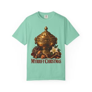 Myrrh-y Christmas Comfort Colors Shirt | Funny Catholic Christmas T-Shirt | Christmas Gift | Golden Jar of Myrrh image 5