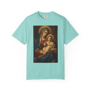 Madonna and Child Painting Tee, Renaissance Style Virgin Mary, Christmas Catholic Gift for Her, Blessed Mother Sacred Art, Comfort Colors image 6