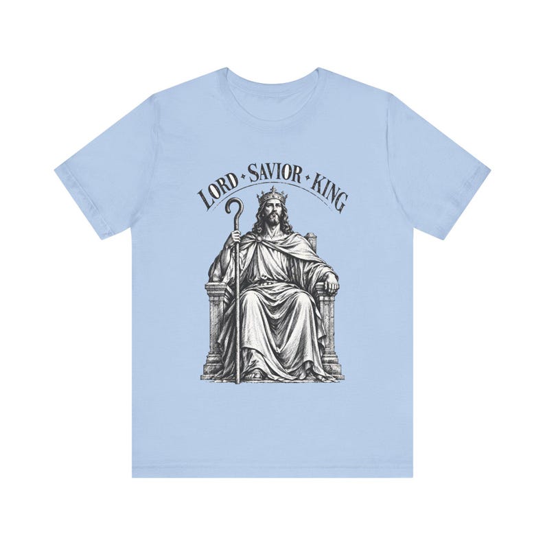 Camiseta con grabado en madera de Cristo Rey, regalo para hombres católicos, camiseta para patrocinadores del RICA. imagen 9