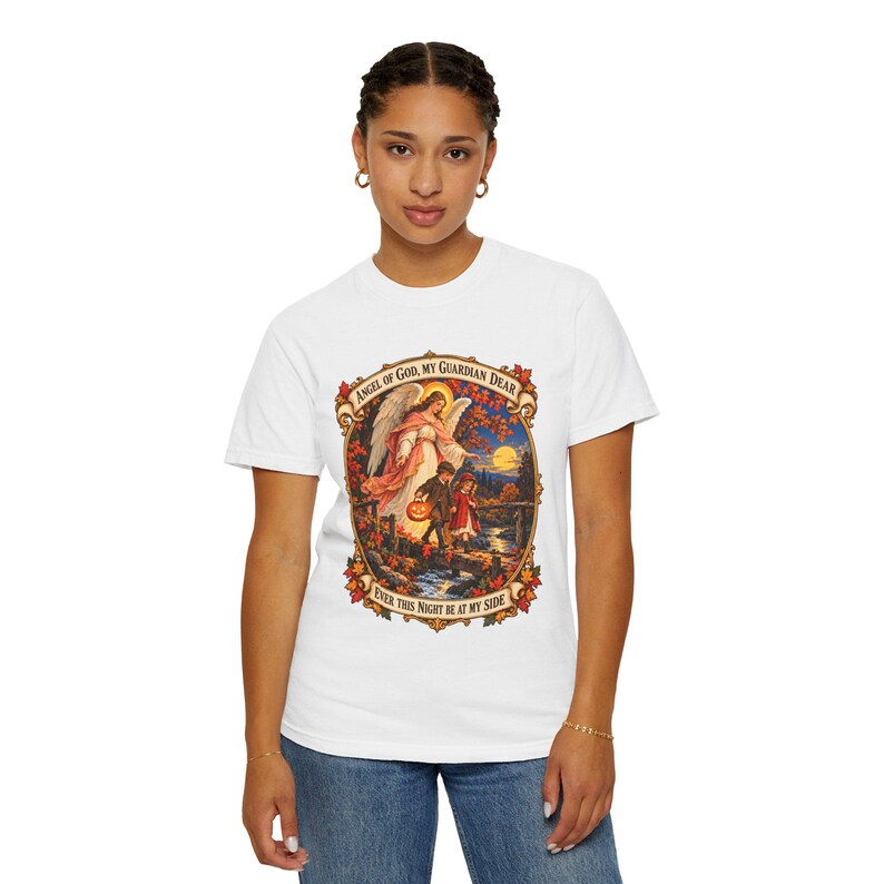 Angel of God Prayer Tee, Guardian Angel Children, Catholic Mom Gift (Comfort Colors) image 9