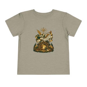 Camiseta infantil con trompeta de ángel heraldo, Gloria a Dios en las alturas, Camiseta navideña, Regalo cristiano de Navidad para niños pequeños, Natividad imagen 6