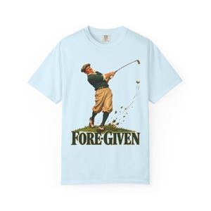 Fore-Given Golfer Comfort Colors Shirt | Funny Christian Golf T-Shirt | Gift for Golfer Dad | Vintage Golfer Mid-Swing image 11