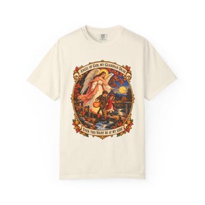 Angel of God Prayer Tee, Guardian Angel Children, Catholic Mom Gift (Comfort Colors) image 3