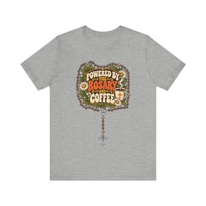 Rosary and Coffee Shirt | Funny Catholic T-Shirt | Gift for Catholic Mom | Powered by the Rosary image 8