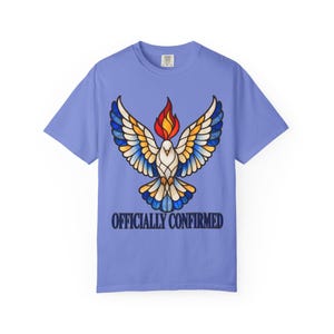 Officially Confirmed Comfort Colors Shirt | Catholic Confirmation T-Shirt | Confirmation Gift | Stained Glass Holy Spirit Dove image 8