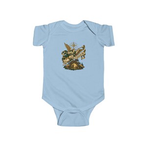 Baby Nativity Angel Bodysuit, Gloria in Excelsis Deo Infant One Piece, Catholic First Christmas Gift, Star of Bethlehem Baby image 3