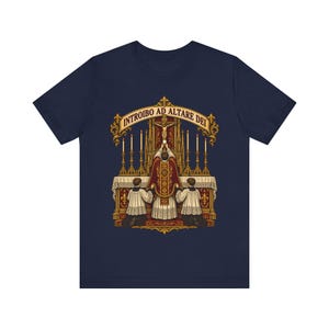 Traditional Latin Mass Shirt, Introibo ad Altare Dei Tee, TLM Gift for Priest, Altar Server or Seminarian, Tridentine Apparel image 4