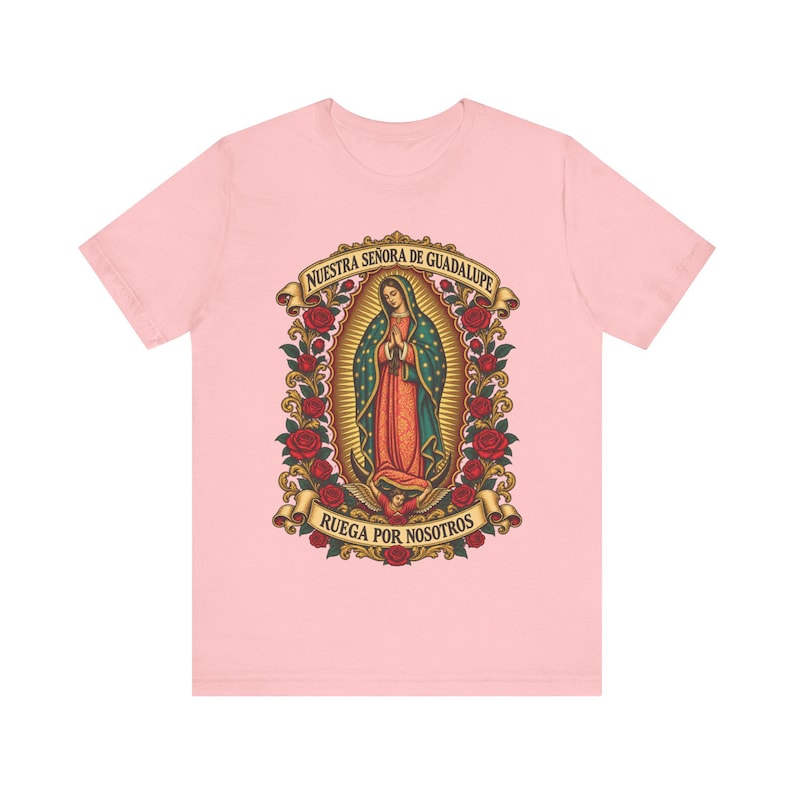 グアダルーペの聖母シャツ | カトリックTシャツ | 12月12日 お母さんへの贈り物 | Ruega por Nosotros 画像 8