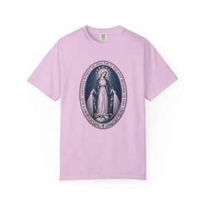Our Lady of Grace Tee, Miraculous Medal Prayer, Pray for Us Who Have Recourse to Thee, Marian Gift for Mom or Godmother, Comfort Colors image 2