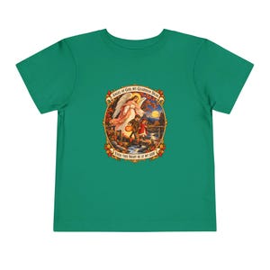 Kleinkind-T-Shirt mit Engel-Gottes-Gebet, Schutzengel-Shirt, Mein lieber Schutzengel, katholisches Geschenk für Kleinkinder, Vintage-Herbstkunst Bild 9