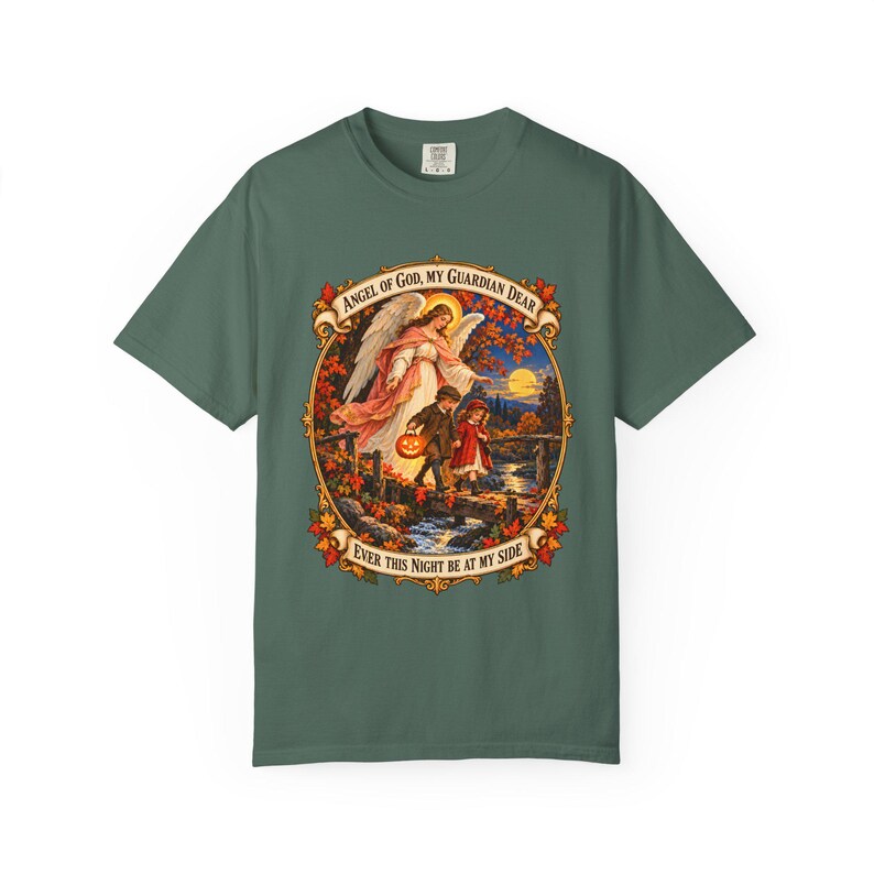 Angel of God Prayer Tee, Guardian Angel Children, Catholic Mom Gift (Comfort Colors) image 6