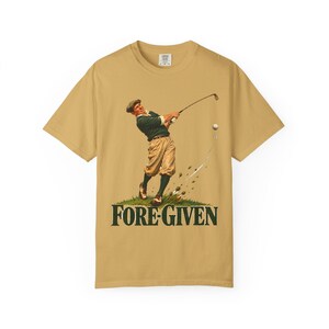 Fore-Given Golfer Comfort Colors Shirt | Funny Christian Golf T-Shirt | Gift for Golfer Dad | Vintage Golfer Mid-Swing image 4
