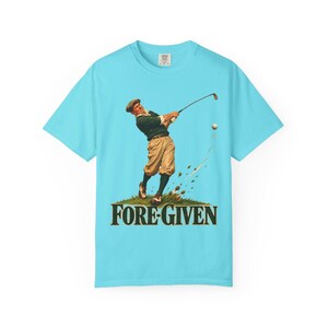 Fore-Given Golfer Comfort Colors Shirt | Funny Christian Golf T-Shirt | Gift for Golfer Dad | Vintage Golfer Mid-Swing image 10