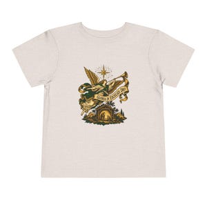 Toddler Nativity Angel Tee, Gloria in Excelsis Deo Christmas Shirt, Catholic Christmas Gift for Toddlers, Star of Bethlehem Art image 5