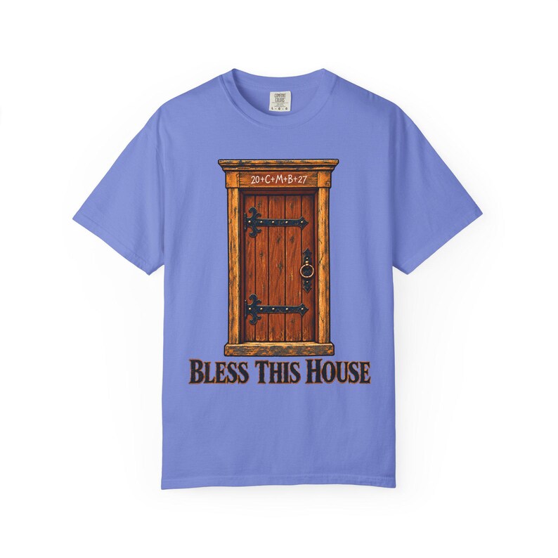Maglietta "Bless This House Comfort Colors" / Maglietta cattolica per l'Epifania / Regalo per l'inaugurazione della casa / Benedizione della porta con il gesso 20 cm M B 27 immagine 10