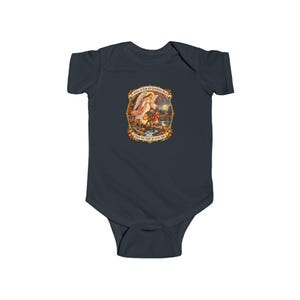 Baby Angel of God Prayer Bodysuit, Guardian Angel Infant One Piece, My Guardian Dear Catholic Baby Gift, Vintage Art image 4
