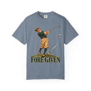 Fore-Given Golfer Comfort Colors Shirt | Funny Christian Golf T-Shirt | Gift for Golfer Dad | Vintage Golfer Mid-Swing image 13