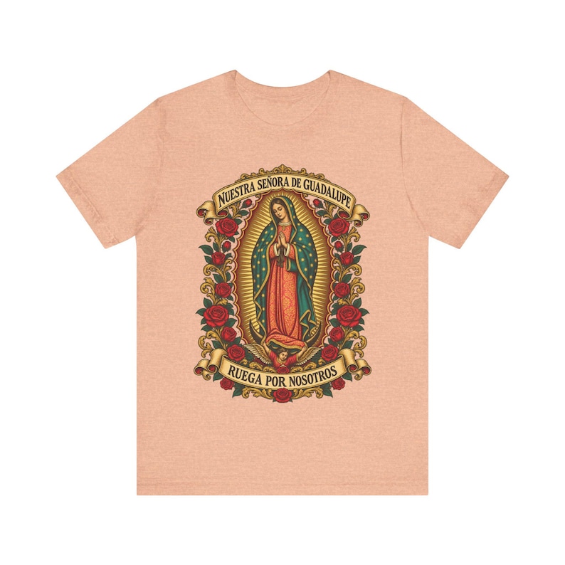 グアダルーペの聖母シャツ | カトリックTシャツ | 12月12日 お母さんへの贈り物 | Ruega por Nosotros 画像 5