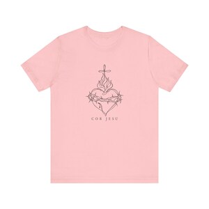 Sacred Heart Shirt | Minimalist Catholic T-Shirt | Confirmation Gift for Women | Line Art Jesus image 7