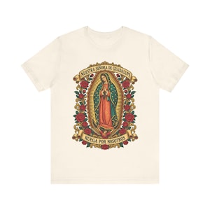 グアダルーペの聖母シャツ | カトリックTシャツ | 12月12日 お母さんへの贈り物 | Ruega por Nosotros 画像 3