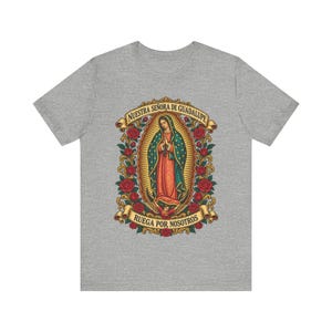 グアダルーペの聖母シャツ | カトリックTシャツ | 12月12日 お母さんへの贈り物 | Ruega por Nosotros 画像 6