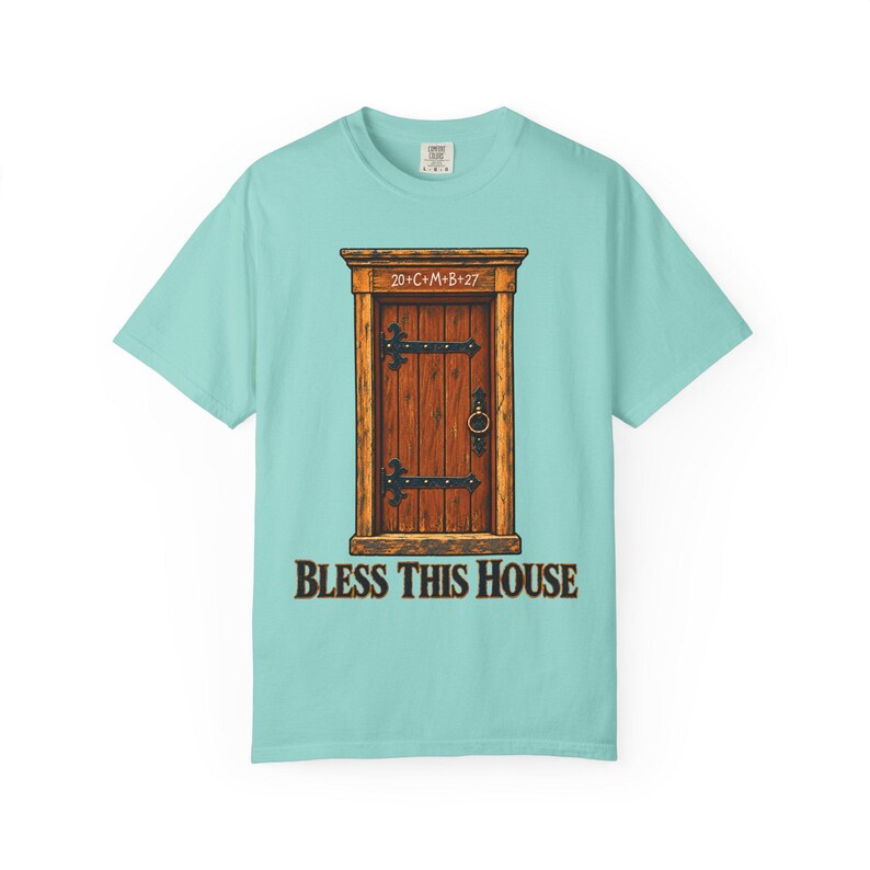 Maglietta "Bless This House Comfort Colors" / Maglietta cattolica per l'Epifania / Regalo per l'inaugurazione della casa / Benedizione della porta con il gesso 20 cm M B 27 immagine 6