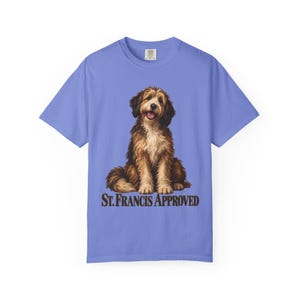 St Francis Approved Comfort Colors Shirt | Catholic Dog Lover T-Shirt | Gift for Dog Mom | Shaggy Dog Painting image 9