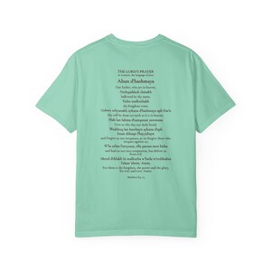 Arameisk Herrens bön komfortfärger T-shirt | Vår Fader arameisk T-shirt | Bergspredikan katolsk kristen T-shirt bild 14