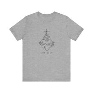 Sacred Heart Shirt | Minimalist Catholic T-Shirt | Confirmation Gift for Women | Line Art Jesus image 6