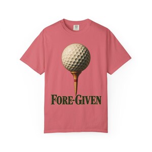 T-shirt in de kleuren van Fore-Given Comfort | Grappig christelijk golf-T-shirt | Cadeau voor golfende vader | Golfbal op tee afbeelding 10