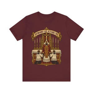 Traditional Latin Mass Shirt, Introibo ad Altare Dei Tee, TLM Gift for Priest, Altar Server or Seminarian, Tridentine Apparel image 5