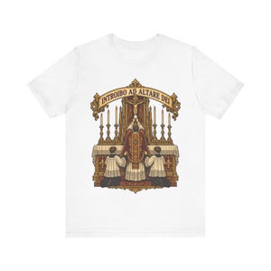 Traditional Latin Mass Shirt, Introibo ad Altare Dei Tee, TLM Gift for Priest, Altar Server or Seminarian, Tridentine Apparel image 6