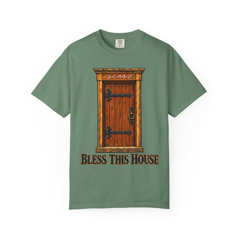 Maglietta "Bless This House Comfort Colors" / Maglietta cattolica per l'Epifania / Regalo per l'inaugurazione della casa / Benedizione della porta con il gesso 20 cm M B 27 immagine 7