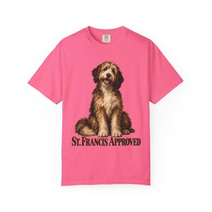 St Francis Approved Comfort Colors Shirt | Catholic Dog Lover T-Shirt | Gift for Dog Mom | Shaggy Dog Painting image 12
