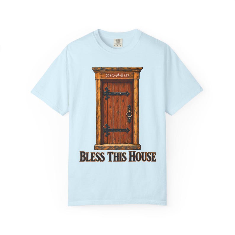 Maglietta "Bless This House Comfort Colors" / Maglietta cattolica per l'Epifania / Regalo per l'inaugurazione della casa / Benedizione della porta con il gesso 20 cm M B 27 immagine 9