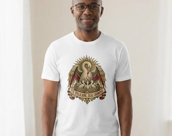 聖体拝領シャツ｜カトリックTシャツ｜お父さんへの初聖体拝領ギフト｜パイ・ペリカン、敬虔なペリカン